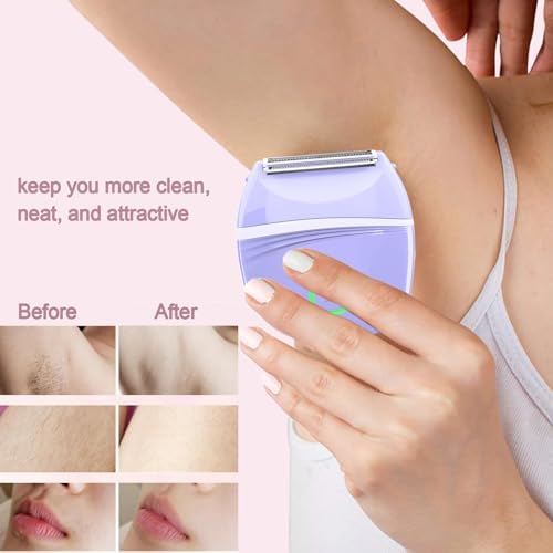 Women Electric Shaver, Wet and Dry Bikini Trimmer for Women, Rechargeable Electric Razor for Legs, Face, Arm, Underarm, Bikini Area