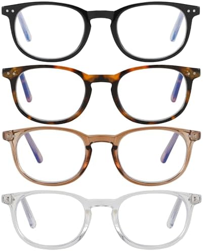 Reading Glasses for Women Men Square Oval Readers with Spring Hinge Anti UV Glare