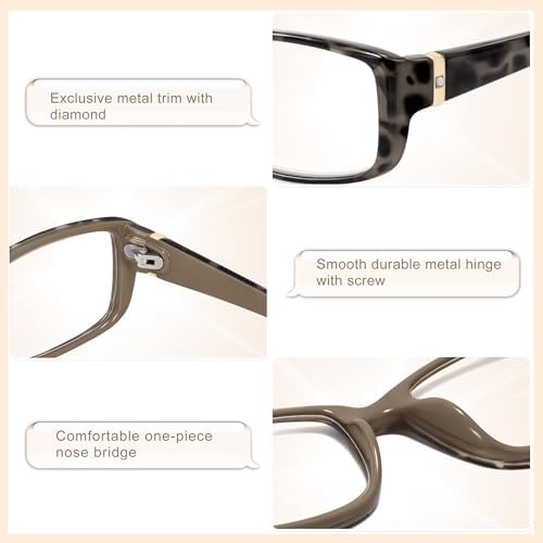 Madison Avenue 2 Pack Classic Blue Light Blocking Reading Glasses for Women, Vintage Anti Glare/Eyestrain Computer Readers Demi/Purple +1.5