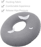 2 Pack Donut Pillow, Donut Cushion Seat, Inflatable Ring Cushion with A Pump, Hemorrhoid Seat Pillow, Round Wheelchairs Seat Cushion for for Home, Car or Office (15" Blue & Gray)