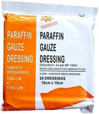Paraffin Dressing Gauze10cm x 10cm Standard Ready for Use_Pack of 20Pcs