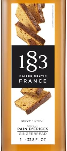 1883 Gingerbread Syrup for Drinks, Made in France, 1 Liter Glass Bottle