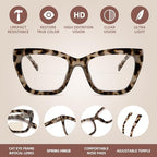 HIYANJN Bifocal Reading Glasses For Women Men 3 Pack Fashion Cat Eye Computer Readers Clear Top Oversized Eyeglasses