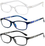 EYEURL Reading Glasses for Women-Blue Light Blocking For Men Women-3 Pack Computer Readers 0.5 Spring Hinge Anti UV Ray/Eye Strain/Glare Eyeglasses