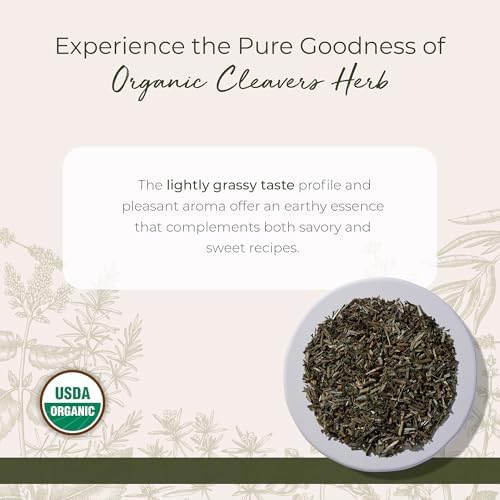 Starwest Botanicals Cleavers Herb Organic - Dried Loose Leaf Herb for Tea & Herbal Blends, Cut & Sifted, Certified Kosher, Non-GMO - Bulk 1 lb Bag