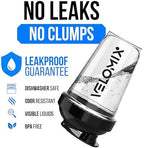 VELOMIX -2 Pack- 20 oz Protein Shaker Bottles for Protein Mixes - 2x Wire Whisk | Leak Proof Shaker Cups for Protein Shakes and Pre Workout | Protein Shaker Bottle Pack (Black/Transparent)