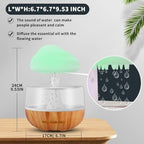 Weljoy Zen Raining Cloud Night Light Aromatherapy Essential Oil Diffuser Micro Humidifier Desk Fountain Bedside Sleeping Relaxing Mood Water Drop Sound (White) (White)