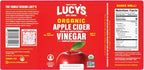 Lucy's Family Owned - USDA Organic NonGMO Raw Apple Cider Vinegar, Unfiltered, Unpasteurized, With the Mother, 34oz GLASS Bottle