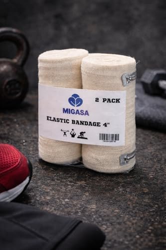 Elastic Bandage Wrap Set – 2 Pack (3” & 4”) Sport Gift Multi-Zone Compression Wraps with Clips – Reusable & Latex-Free Support for Sports, Sprains & Injuries – Ideal for Ankles, Feet & Knees