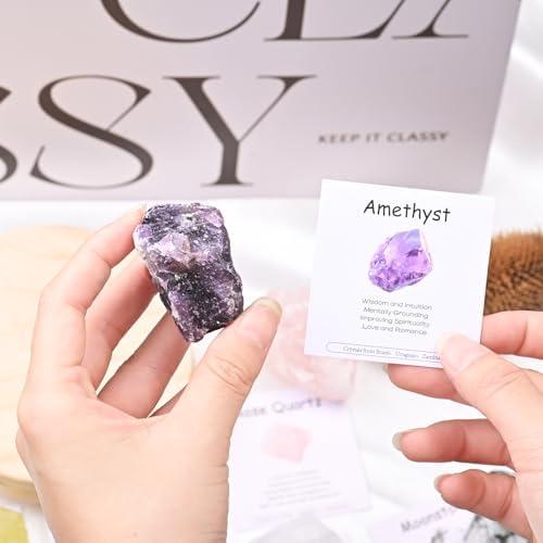 Amethyst Raw Stone 1PC, Gemstone Amethyst Crystal Rock, Rocks for Tumbling Crystals and Healing Stones Rough Stones Quartz Crystals for Rock Collection(1.18"-1.97")