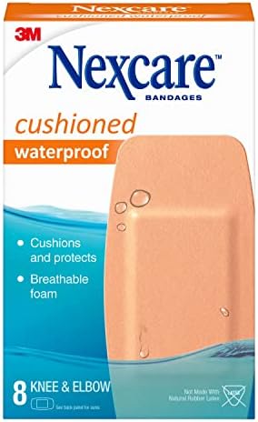Nexcare Waterproof Cushioned Bandages, Knee & Elbow, 2 x 4 in, 8 Count