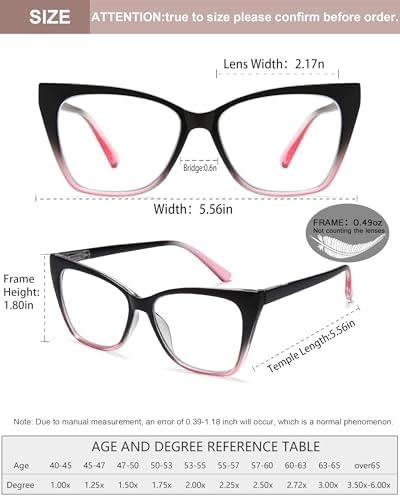 EYEURL 4-Pack Cat Eye Reading Glasses for Women Blue Light Glasses Stylish Computer Readers for Women