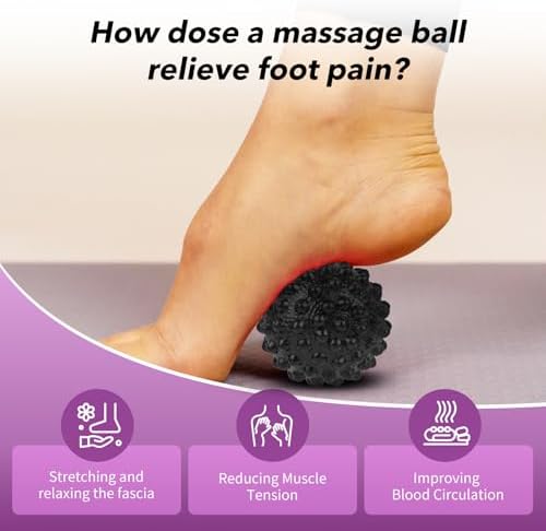 Plantar Fasciitis Night Splint Sock with Massage Ball for Tension Relief, Alleviate Pain from Plantar Fasciitis, Arch Pain, Heel Spur, Foot-drop and Achilles Tendonitis, Soft and Comfortable Foot Brace for Men and Women, Large-Purple