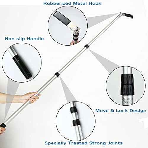 Cargo Retriever Hook, 6 FT Grabber Reach Tool for Pickup Truck Bed, Telescoping Pull Pole with Grab Hook, Heavy Duty Truck Accessories