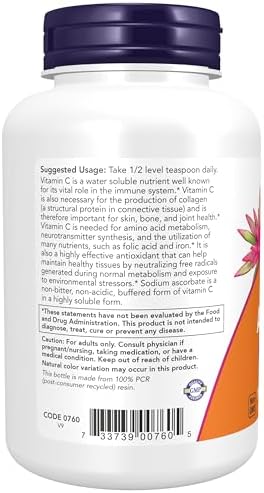 NOW Supplements, Sodium Ascorbate Powder, Buffered, Antioxidant Protection*, 8-Ounce