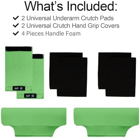 Underarm Crutch's Pad Crutches Padding Crutch Pads Pads for Crutches Crutch Pads for Armpits（Green)