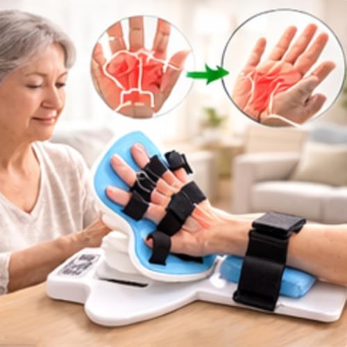 Electric Wrist Joint Rehabilitation Device, Wrist Flexion and Extension Exercisers, 9 Adjustable Modes 0-90° Range of Motion, Adjustable Strap, Home Use for Left/Right Hand