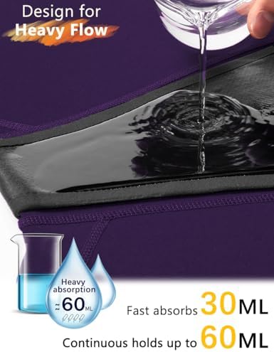 Allbase Incontinence Underwear for Women Washable Period Boxers Briefs Heavy Flow Leakproof Overnight High Absorbency Menstrual Postpartum Bladder Control Boyshorts Panties X-Large Pack of 2