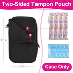 Tampon Holder for Purse, Portable Tampon Bag Organizer Case for Women’s Purse, Travel-Friendly Discreet Period Bag for Feminine Products, Waterproof Pad Bag, Black(Bag Only)