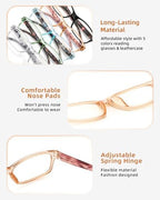 JOLISU Reading Glasses for Women Men - 5 Pack Ladies Fashion Readers Computer Eyeglasses W/Spring Hinge - Blue Light Blocking Reading Glasses Anti Eyestrain 0.5
