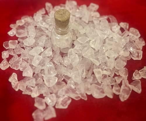 Indian Consigners Natural Crushed Polished Tumbled Gem Stone Chips, Decoration & Healing Crystals (Clear Quartz)