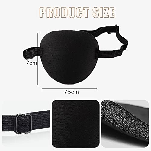 Eye Patches for Adults，2 Pcs Medical Eye Patches for Amblyopia Lazy Eye Patches for Left or Right Eyes，Black 3D Adjustable Eyepatch (Black)