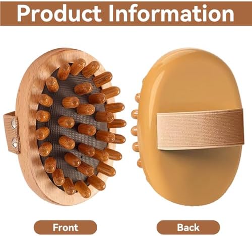 2pcs,Massage Brush for Belly,Wooden Massage Brush for Body and Scalp - Natural Wood Cellulite Massager & Gua Sha Comb for Lymphatic Drainage, Muscle Pain Relief, Body Shaping