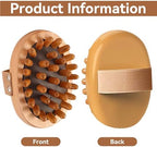 2pcs,Massage Brush for Belly,Wooden Massage Brush for Body and Scalp - Natural Wood Cellulite Massager & Gua Sha Comb for Lymphatic Drainage, Muscle Pain Relief, Body Shaping