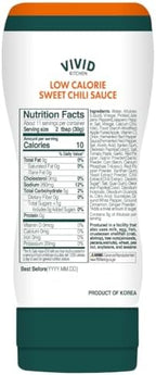 VIVID KITCHEN Low-Calorie Sweet Chili Sauce - 2 Pack - Low Sugar, 10 Cal/Serving - No Preservatives or MSG - Easy Squeeze Bottle - Healthy Asian-Inspired Sauce for Dipping, Stir-Fry, and More