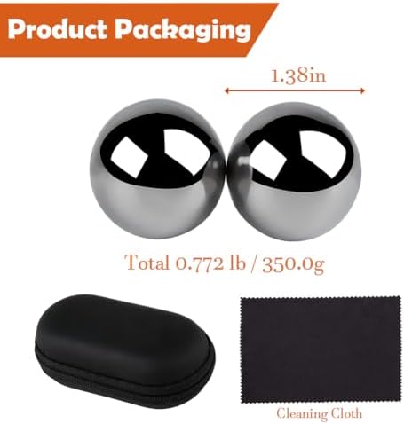 Chinese Baoding Balls for Hand: 1.38 Inch 0.77lb Meditation Balls for Exercise Stress Balls