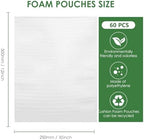 LAFULER 100 Pack 10x12 Inch CushionFoam Pouh Protecting For Packing, 0.03In(0.8mm) Thickness Moving Foam Wrap Pouches, Packing Supplies for Storage and Shipping, Protect mug, Cup, Glasses,and Dishes