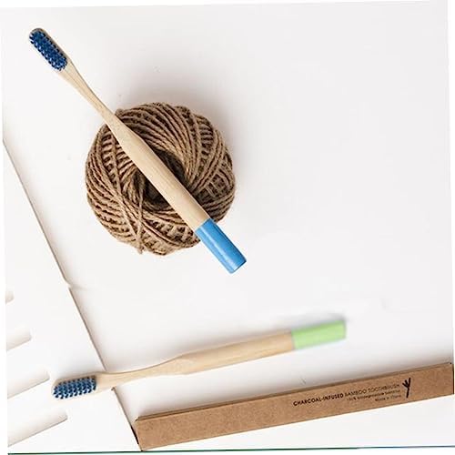 Baluue 6pcs Natural Bamboo Toothbrush Boys and Girls Years Eco-Friendly Boy Girl Oral Cleaner