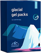 Glacial Comfort Gel Ice Pack for Back Pain - (21''x13'') Reusable Cold Pads Hip, Knee, Shoulder Injuries, Muscle Strains, Migraine & Postpartum Recovery with Flex Technology Compression Pad, Blue