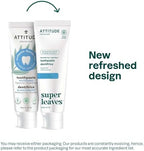 ATTITUDE Fluoride-Free Whitening Toothpaste, Peppermint Flavor, Vegan & Cruelty-Free, Sugar-Free, Plant & Mineral-Based Ingredients, Clean Oral Care, 4.2 Oz