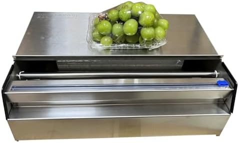 Manual Food Wrap Film Dispenser Stretch Film Packing Wrapping Dispenser Wrapper Machine, Suitable for 10-14" Width Cling Film, High Quality Thickened Stainless Steel