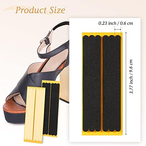Neer 12 Pcs Sandal Heel Strap Cushion Strips for Women Liner Inserts Grips Foot Ankle Protectors Shoe Strips for Slingbacks, Loose Shoes Sandals, 3.78 x 0.24 Inches (Black and Beige)