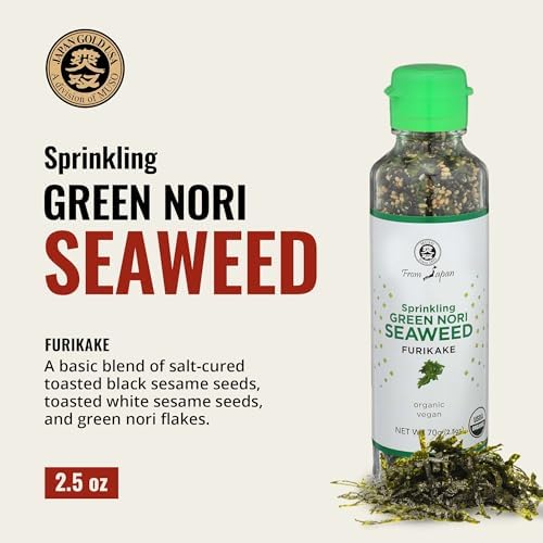 Muso From Japan - Green Nori Seaweed Furikake, Vegan-Friendly, No Additives, USDA Organic Seasoning for Rice, Sushi, Salads - 2.5 oz Pack of 1