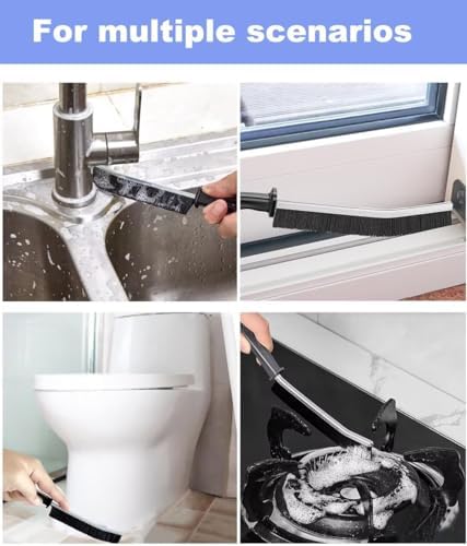 Grout Tile Brush, Under Rim Toilet Brush, Crevice Cleaning Brush Gap Cleaner Tool for Bathroom/Shower/Kitchen/Window Groove Corner Rim Cleaning