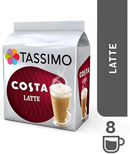 Tassimo Coffee Selection - Costa Latte/Costa Cappuccino/Cadburys Hot Chocolate -6 Packs (48 Servings)