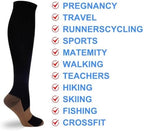 Double Couple 7 Pairs Copper Compression Socks for Men Women Knee High Stockings Support Socks for Sports