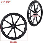 WORDFUN 2 Pcs Wheelchair Rear Wheel Replacement, 20" 22" 24" Non-Slip Solid Tires, Manual Wheelchair Accessory Rear Wheels, Non-Inflatable, Tire Replacement, Tires Wheels Assembly