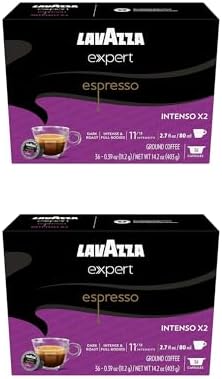 Lavazza Expert Espresso Intenso Double Shot Capsules, Dark Roast, Arabica and Robusta Blend, Compatible with Lavazza Classy Machines (72 Capsules)