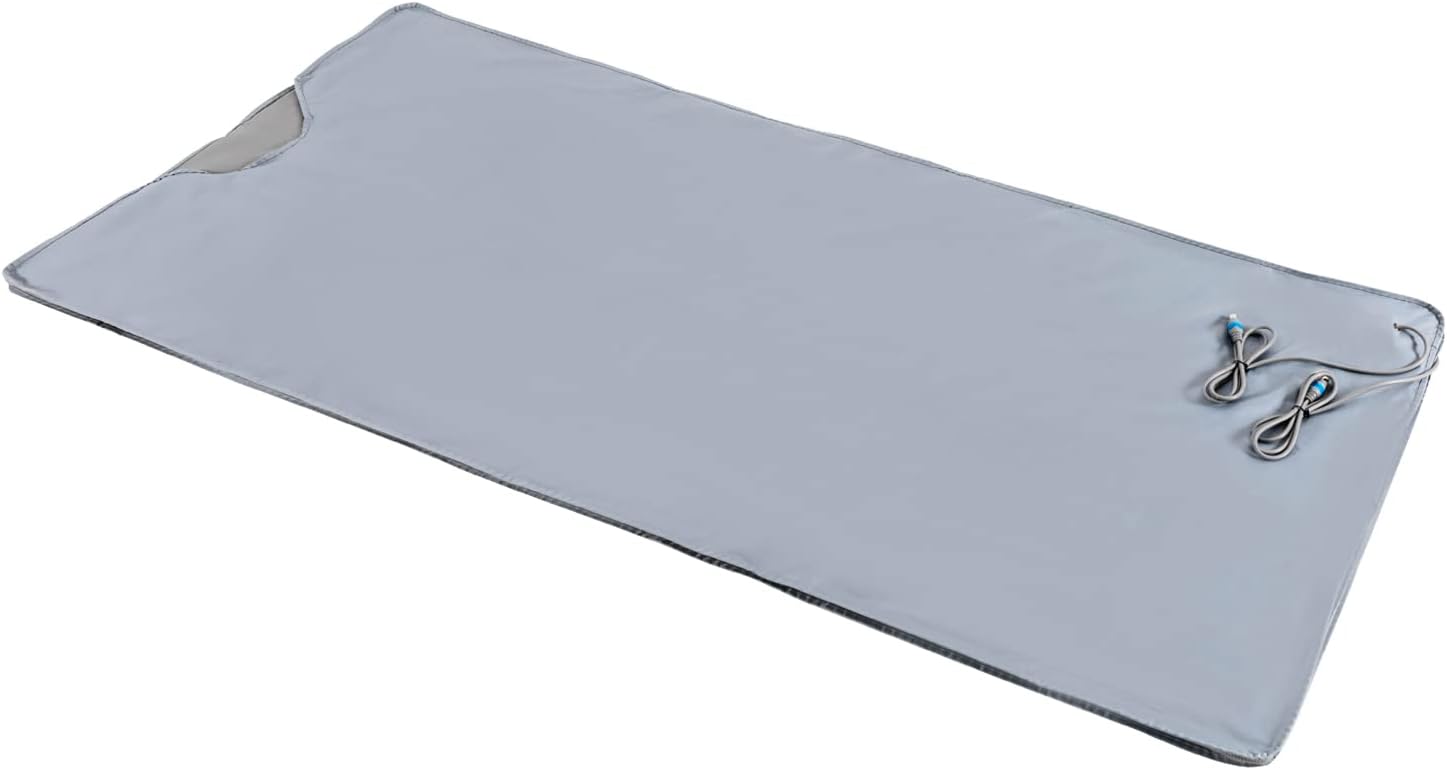 Far Infrared Sauna Blanket Sauna Bag Body Shaper Blanket, Portable Far Infrared Sauna Blanket Heater Slimming Weight Loss Detox (Sliver)