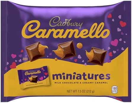 Cadbury, Caramello Miniatures Candy - Milk Chocolate & Creamy Caramel, 7.5 Ounce