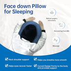 Face Down Pillow After Eye Surgery - Prone Face Down Massage Pillows Headrest for Bed - Vitrectomy Recovery Equipment, Blue