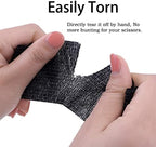 24 Pack Self Adherent Cohesive Bandage Wrap, 2” x 5 Yards Elastic Grip Tape Black Vet Wrap for Dogs, Athletic Bandages Wrap for First Aid Medical, Sports, Ankle, Wrist Sprains