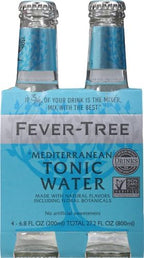 Fever-Tree Mediterranean Tonic Water Glass Bottles, No Artificial Sweeteners, & Preservatives, (Pack of 4) flavorings 27.2 Fl Oz