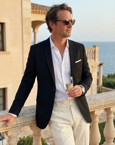 Beninos Mens Blazer Jacket Slim Fit Casual One Button Sport Coats
