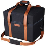 Everdure CUBE Portable Charcoal Grill Carrying Bag, Leather & Velcro Straps, Multiple Storage Compartments, Easy Portability for Camping, Tailgating, and More, Black, 16.3"L x 13.9"W x 13.7”H