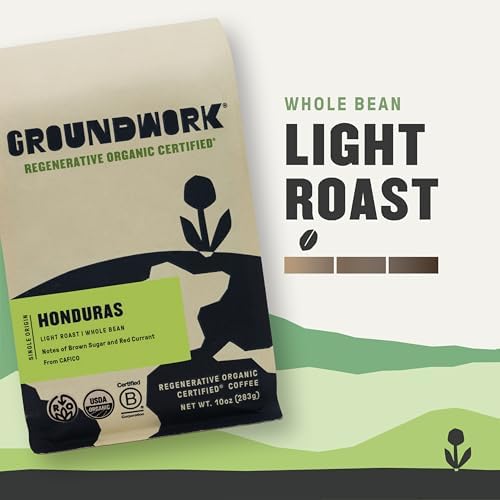 GROUNDWORK COFFEE CO USDA Organic Honduras Whole Bean Coffee, 10 OZ